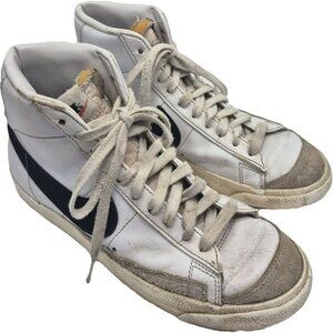 Nike Blazer Mid 77 Vintage White & Black High-Top Sneakers Men's 7.5